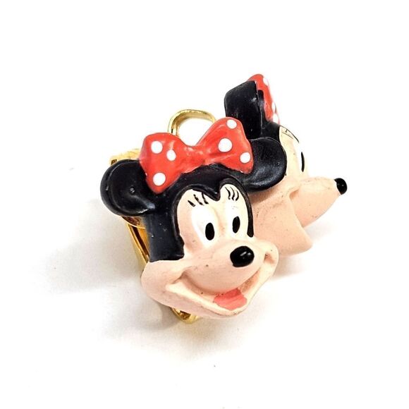 VINTAGE NEW Disney Minnie Mouse Head Clip Clip-On Earrings - Picture 4 of 4